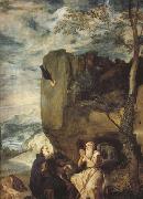 Diego Velazquez St Anthony Abbot and St.paul the Hermit (df01) oil painting on canvas